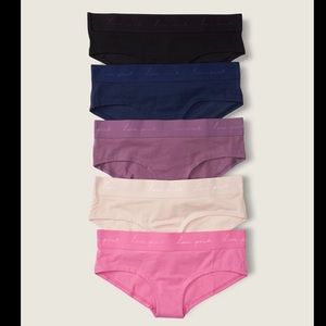 PINK Victoria’s Secret 5-Pack Logo Hipster Panty NWT
